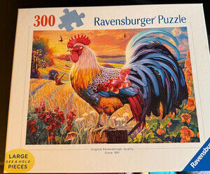 RAVENSBURGER Puzzle Rooster Chicken Farm 300 Large See & Hold Pieces
